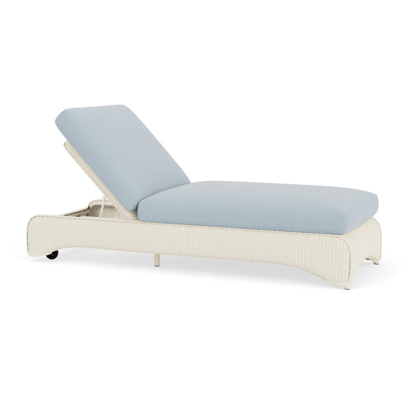 Loom Outdoor Chaise Lounge, White, Unearth Dew