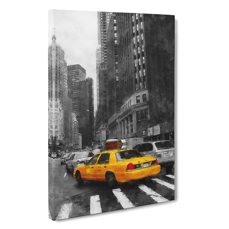 Yellow Taxi Cab Vol.2 - Wrapped Canvas Print, 60cm H x 40cm W x 3cm D