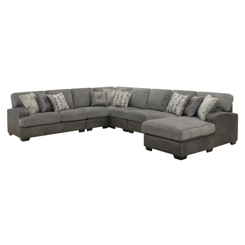 Canapé modulaire faisant face à la droite en microfibre / microsuède de 155 po de largeur Hostivice