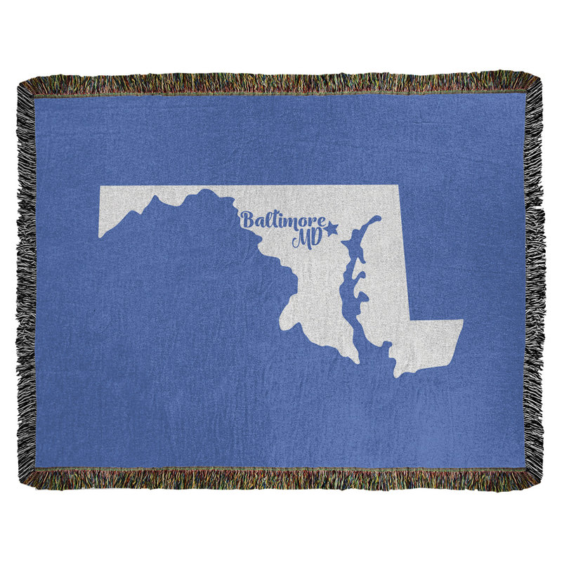 Jeté en coton baltimore maryland, 37 po x 52 po, Bleu