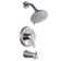 Single Handle 5-Spray Patterns Round Shower Faucet 1.8 Gpm With Corrosion Resistant And Tub Spout