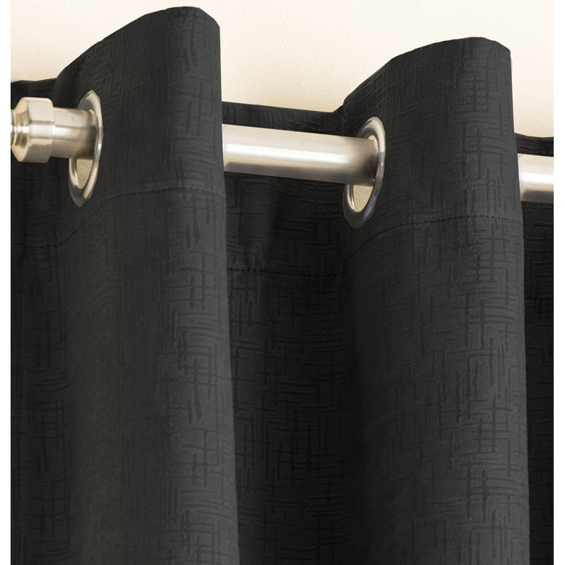 Biller Eyelet Thermal Light Reducing Curtain, 117cm Width x 137cm Drop, Black