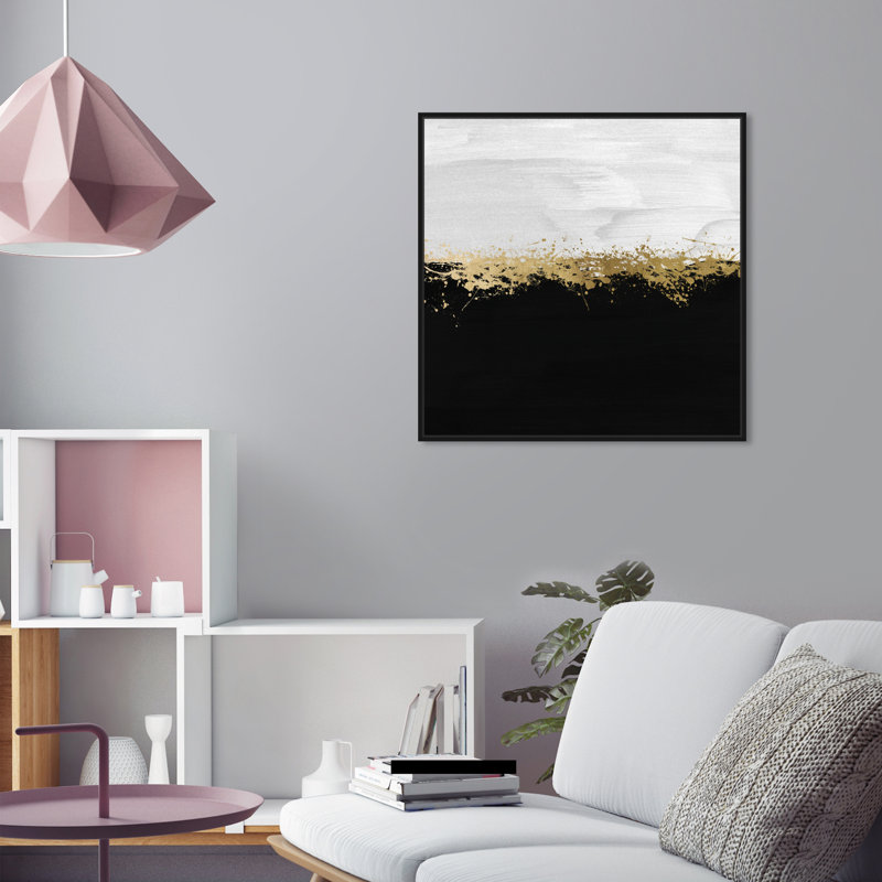 «Abstract Midway in Black and White Paint», reproduction d'art graphique sur toile tendue, H 20 po x l 20 po