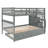 Full Size Bunk Bed With Twin Trundle, Gray. Frame. Ample Storage. Great For Bedroom Or Dorm. No Box Spring Necessary Solid Wood. Versatile-503801784