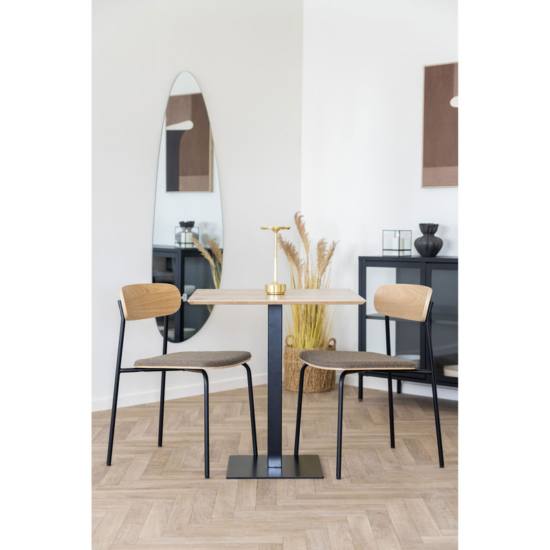 Glenburn 47cm H Polyester Upholstered Parsons Chair in Nature / Brown / Black