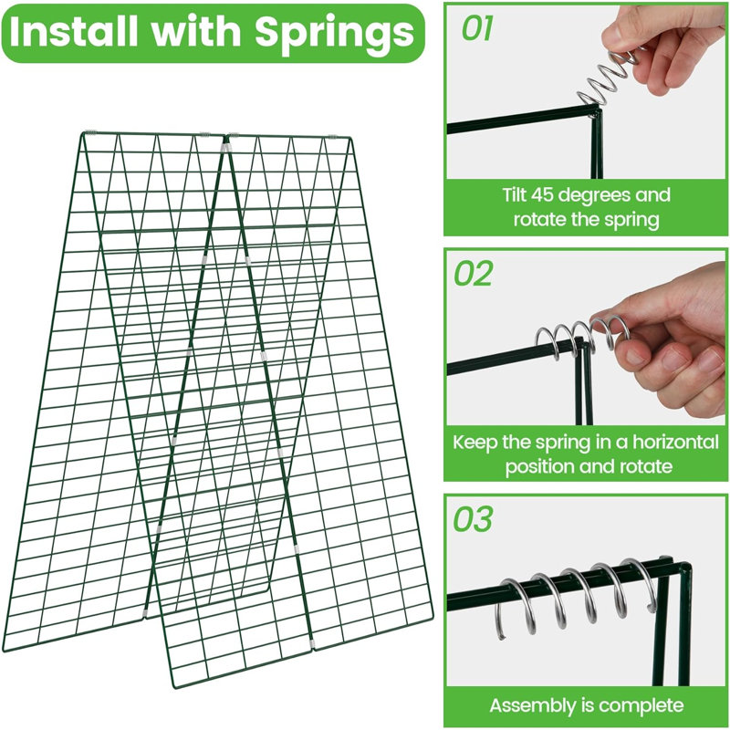 Treillis de concombre pliable, cadre en L L 48 po x l 34 po