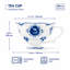 Tasse et soucoupe en porcelaine fine Signature, style Gzhel, rose bleu cobalt