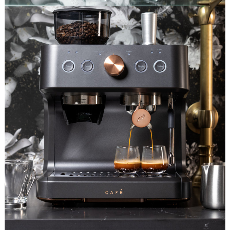 Café Bellissimo Semi-Automatic Espresso Machine, Matte Black