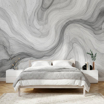 Papier peint sur fond blanc avec fond clair et décoration murale amovible