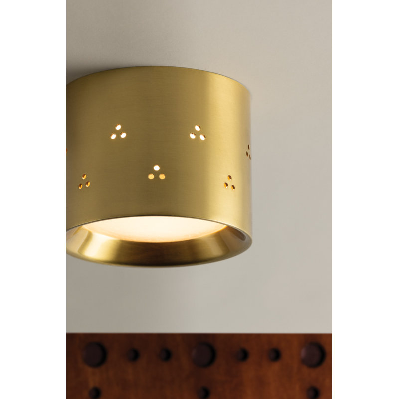 Edisto Flush Mount in Distressed Bronze by Cortney Bishop, Brass