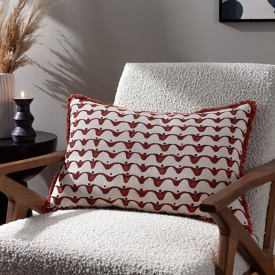 Avery Geometric Chestnut Red Rectangular Scatter Cushion
