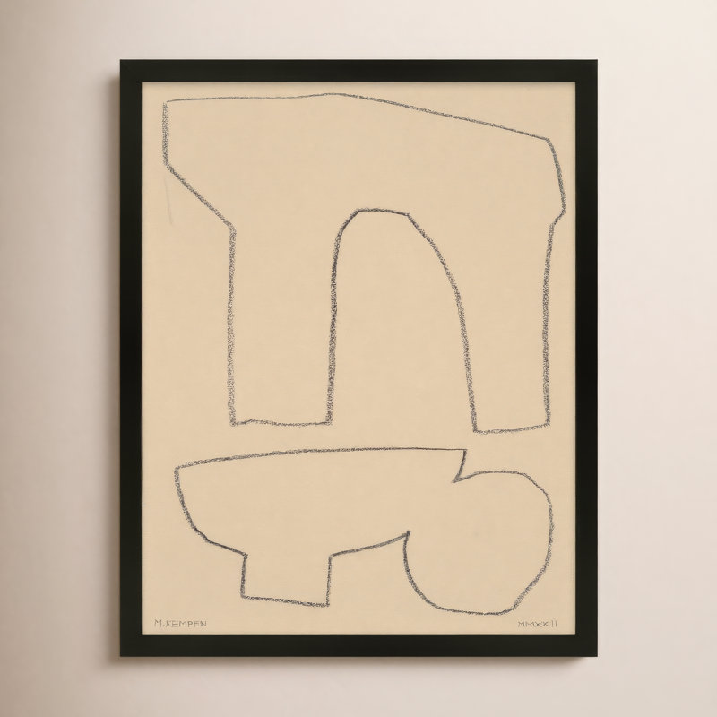 Outlines 2 Painting by Michael Kempen, 20" H x 16" W x 1.25" D, Black 