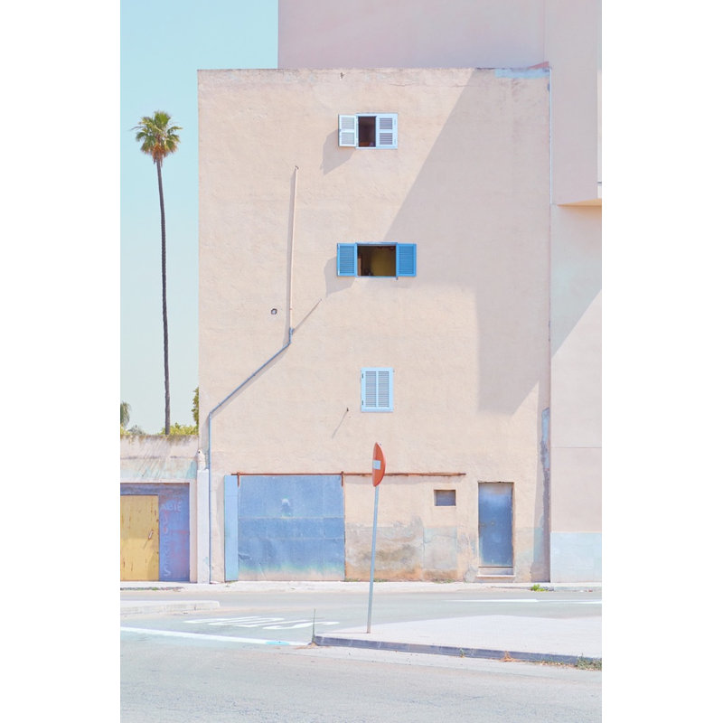 Three Windows Print by Hulett, White Framed, 42" H x 30" W