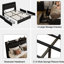 Structure de lit double avec tête de lit, tablette de rangement et prises de courant, métal, sommeil tranquille, noir, sans sommier, rangement ergonomique pour chambre à coucher, silencieux, besoin de ressort, taille, noir