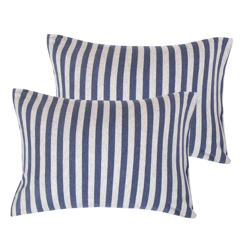 Toddler Pillowcase - Jersey Cotton Crib Size, Blue/White
