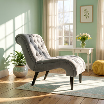 Élégant fauteuil d'appoint en velours pour chambre à coucher, bureau - Rembourrage doux et résistant sans accoudoirs avec coussin éponge Idéal salon, décoration