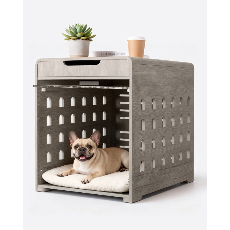 Meuble de rangement pour chien Furnibear Modern, Gris, H 24 po x l 29,53 po x P 25,2 po 