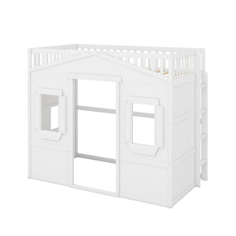 Lit mezzanine simple avec échelle, Blanc