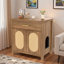 Litière pour chat avec portes en sisal, trous pour chat et tiroir de rangement-1404278909