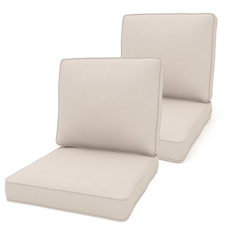 Coussin de siège / dossier d'extérieur 4 po, Gris clair, 4