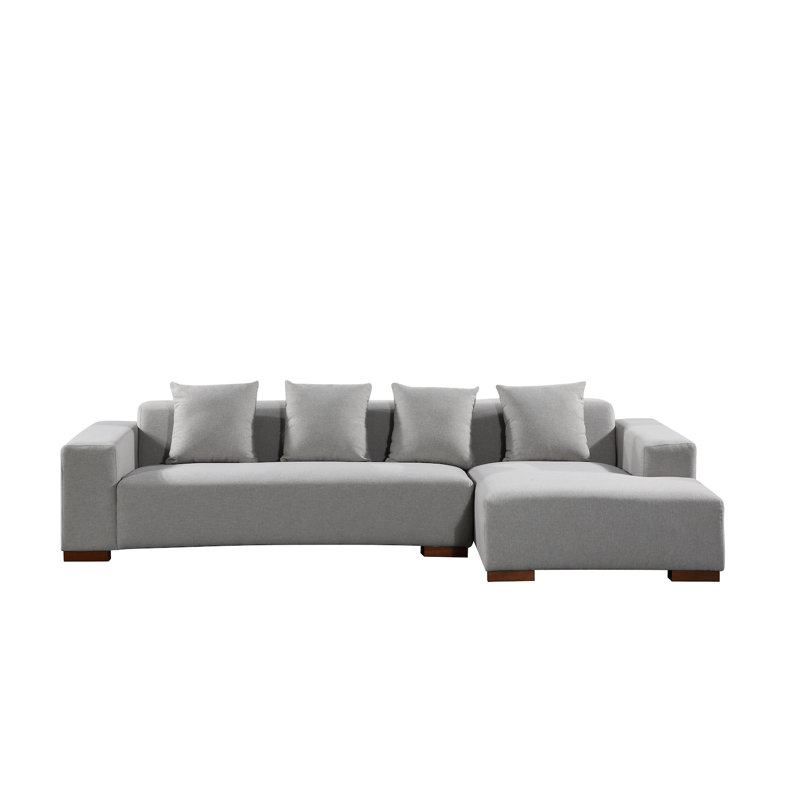 Westford Upholstered L-Shaped Sectional, Right Hand Facing, Gray