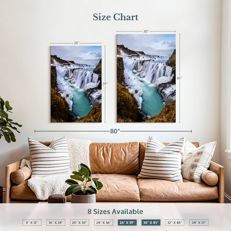 Alvord Gullfoss Winter Falls, 39" H x 26" W