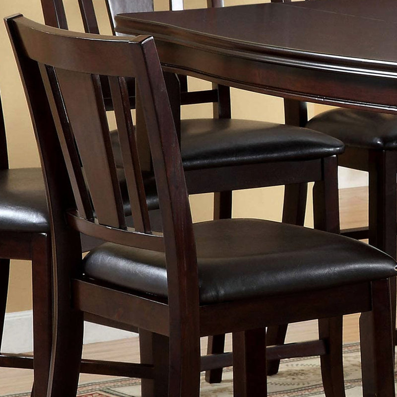 Chaises à hauteur de comptoir 2, finition bois massif, siège rembourré, 2 chaises au design transitionnel moderne, structure en bois, salle à manger