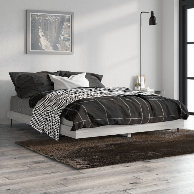 Loginov Bed Frame, Grey Sonoma, 160 x 200cm