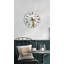 Horloge murale à effet 3D, art en verre trempé, arbre doré avec fleurs blanches, décor de maison moderne, chiffre romain silencieux-2054708798-2054708796
