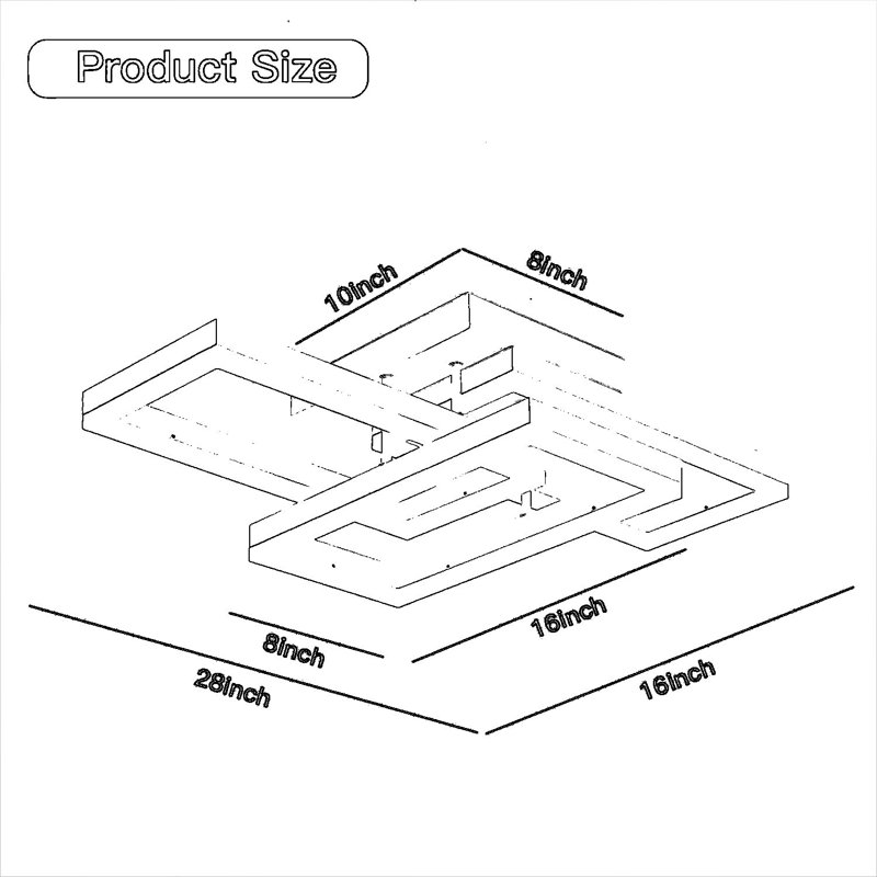 Smart LED Flush Mount Ceiling Light With APP And Remote Control, Dimmable Square Modern Fixture With Memory Function For Kitchen, Bedroom, Dining Room And Office