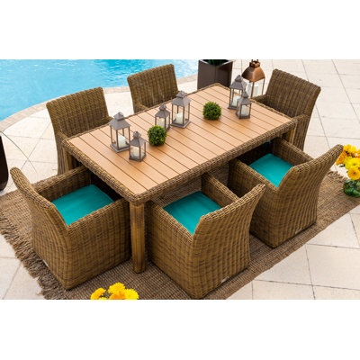Malmo 6 - Person Wicker Patio Dining Set with Round Table