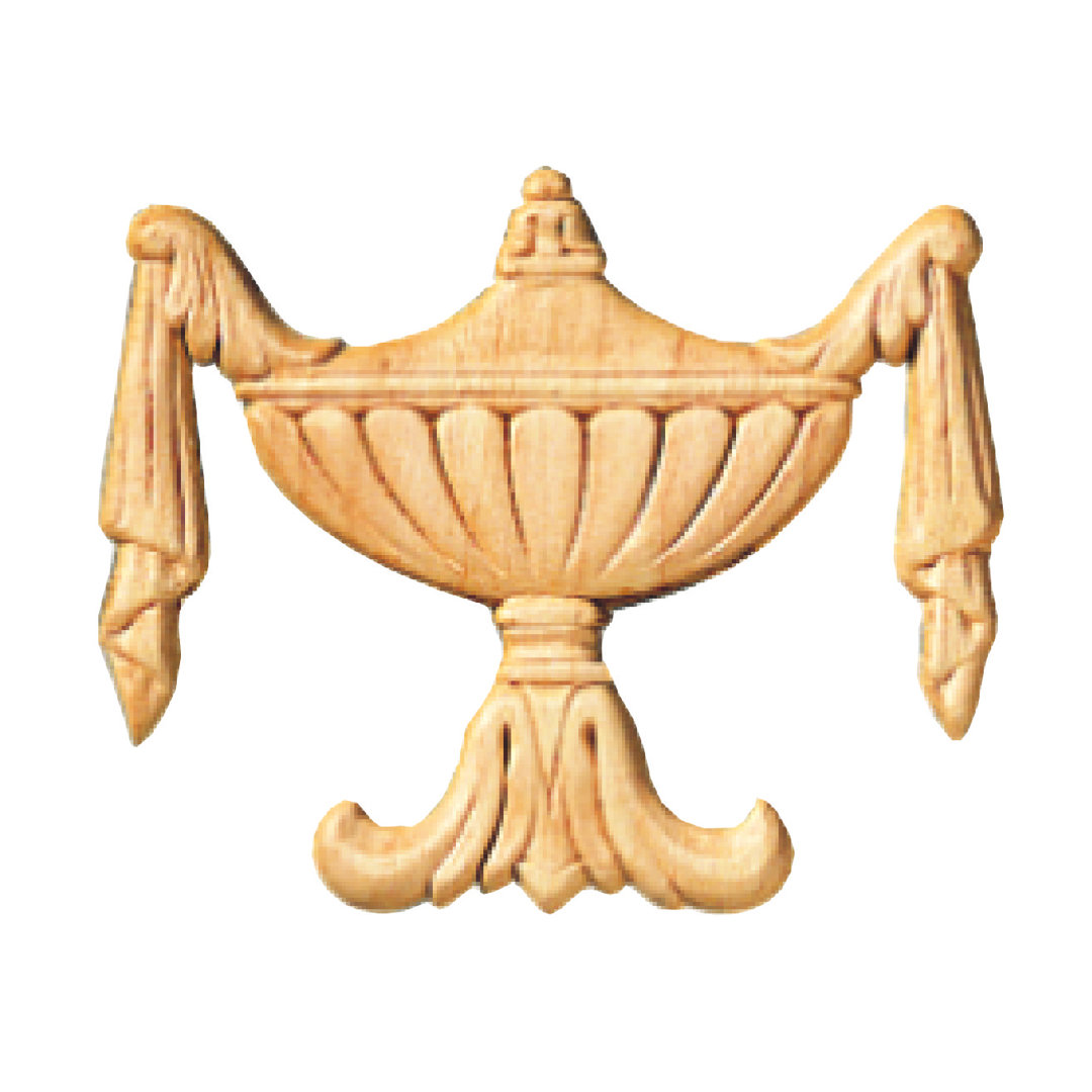 4'' H x 4.75'' W x 0.22'' D Wood Onlay Scroll Ornamental Mouldings