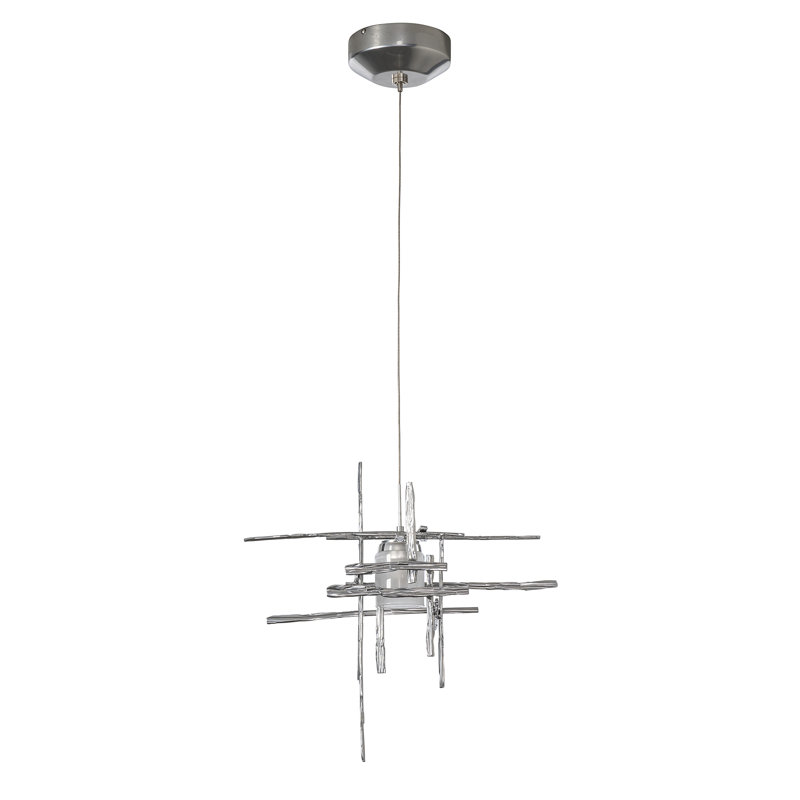 Tura 1 - Light Single Mini Pendant, Natural Iron, Seeded Clear