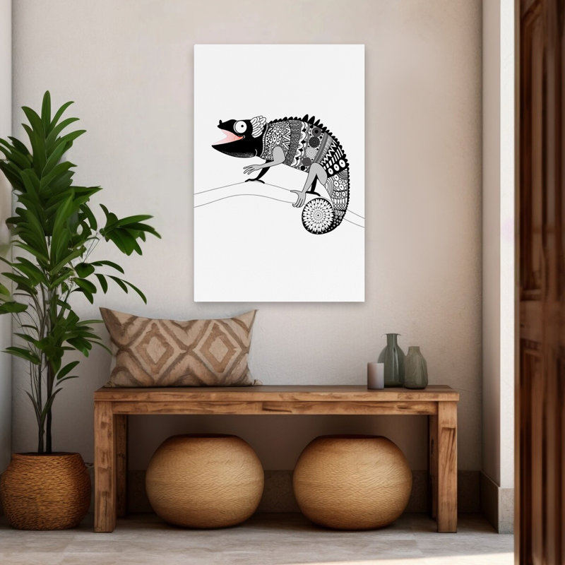 Gecko - art animalier contemporain, H 48 po x l 32 po