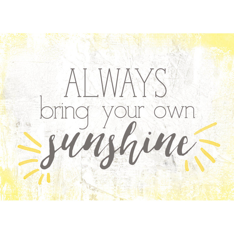 Bring Sunshine - Wrapped Canvas Print, 81cm H x 122cm W x 3.8cm D