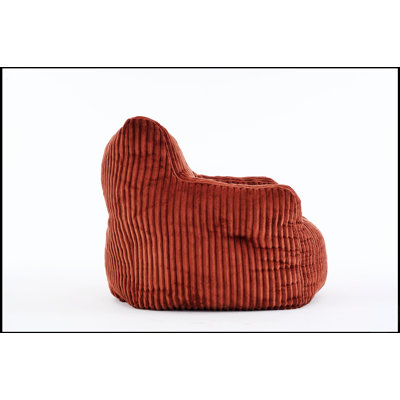 Soft Fluffy Corduroy Fabric Bean Bag Chair Filled With Memory Sponge for Ultimate Comfort and Relaxation, Red