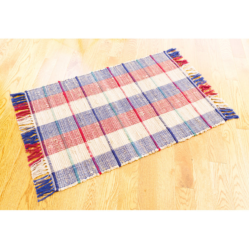 Cotton Plaid Indoor Rug, Rectangle 2' x 3'