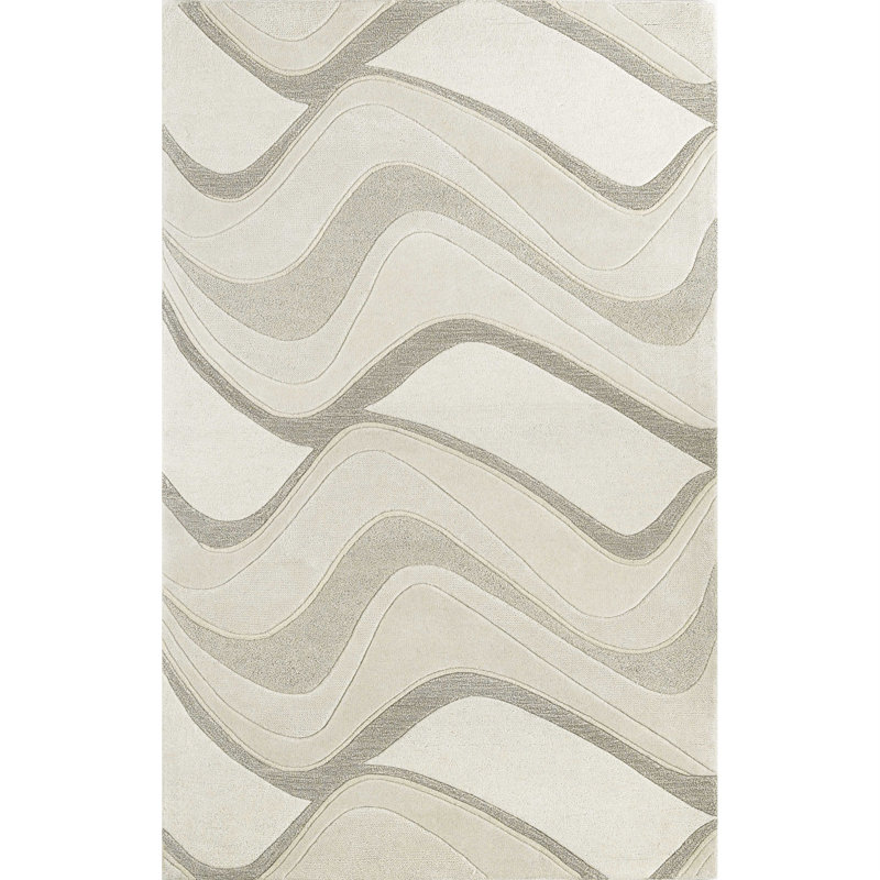 Tapis ivoire en laine 8 pi x 10 pi 6 po, Rectangle 3 pi x 5 pi