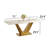 Faux Marble 71'' L Modern Rectangular Dining Table with Base-1785598836