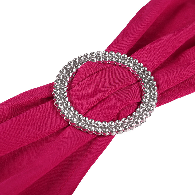 Housse de protection extensible à boucle avec coulisse de fête de mariage, Rouge rose