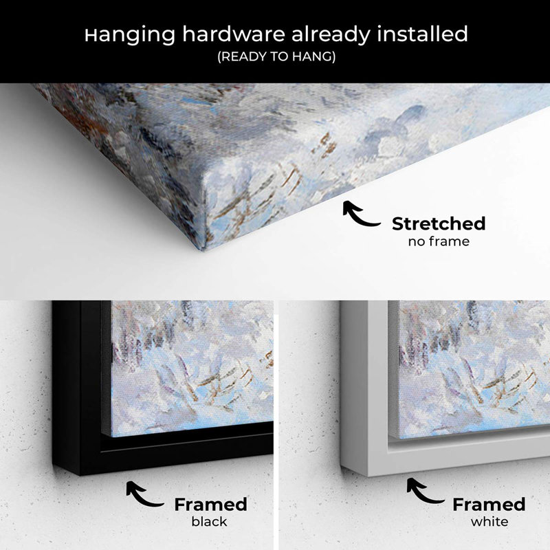 Blue vintage snow Wall Art Canvas 6791, Cadre flottant blanc, H 16 po x l 20 po