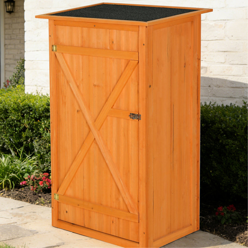 Yellow, Outdoor Storage, Flat Roof, Lockable Door, , Pool Supplies, Terrace Furniture, Multi - Purpose Waterproof, Storage Shed, Backyard, Grassland, Functional Use