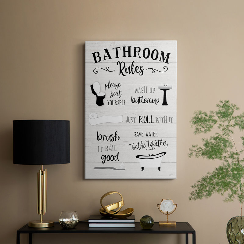 Rules of the Bathroom -Gallery Wrapped Cavas