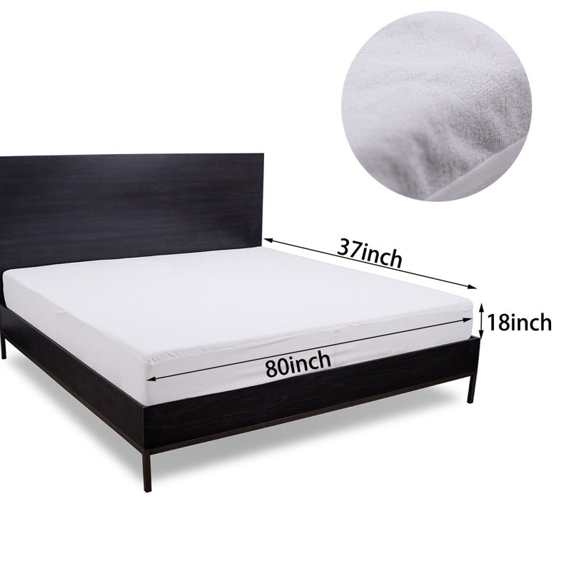White Mattress Protector,Cotton Mattress Cover Fit for Mattress Depths From 6"-18", 80*37*18 in, Extra Long Twin