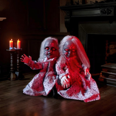 2.8Ftanimatronic Girls Doll  Sound Activated Halloween Decorations