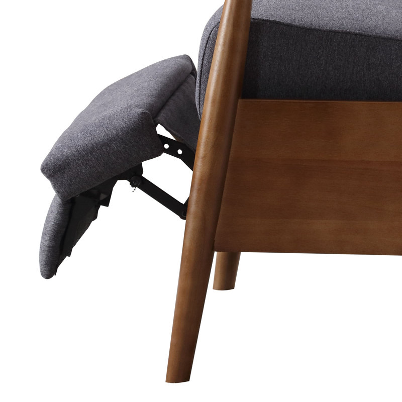 Modern Minimalist Upholstered Leisure Recliner with Adjustable Backrest and Footrest, Dark Gray