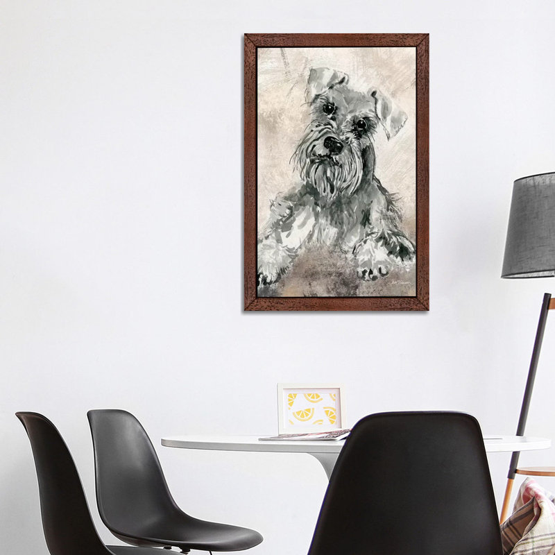 Schnauzer 1 Piece Wall Art on Canvas, 66.04 cm H x 45.72 cm W, Brown Framed
