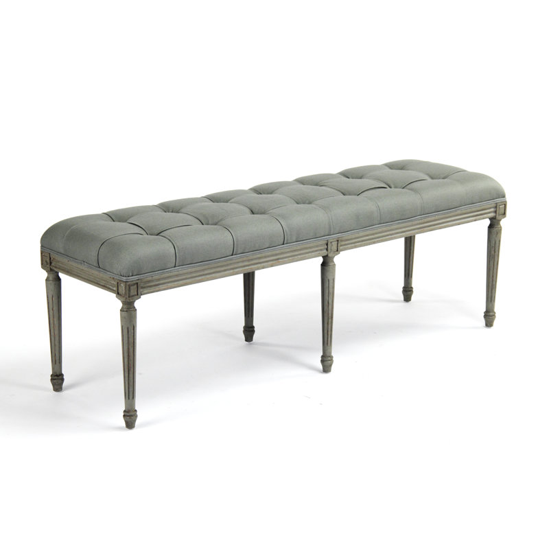 Louis Upholstered Bench, Sage