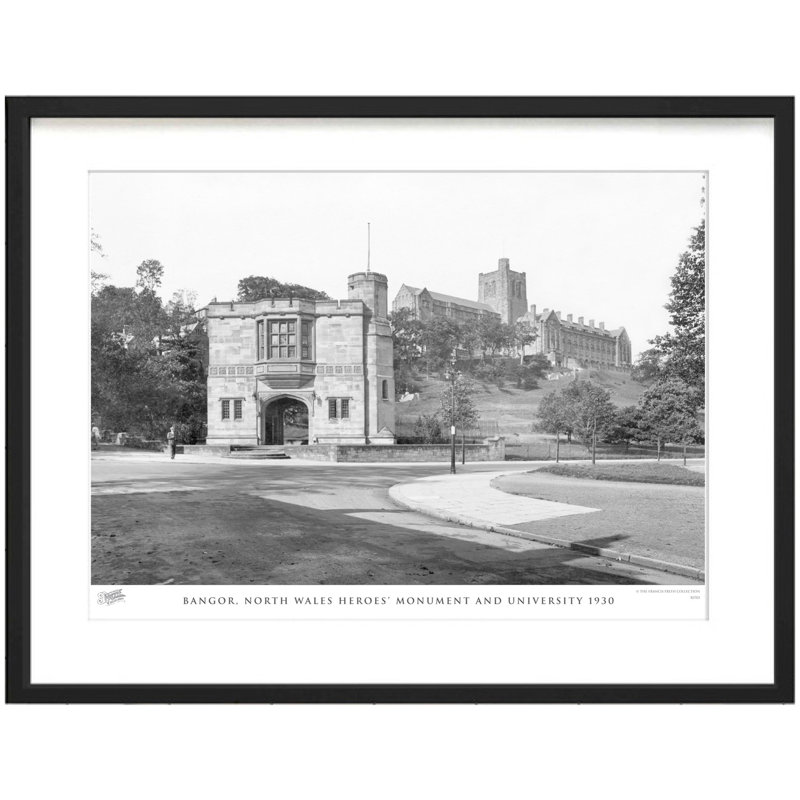 Bangor, North Wales Heroes Monument And University 1930 - Single Picture Frame Print, 28cm H x 36cm W x 2.3cm D