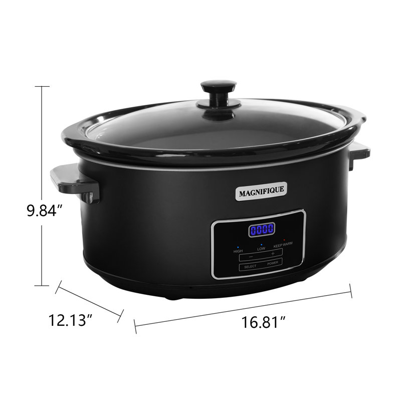 Magnifique Programmable Slow Cooker, Black, 8 Qt